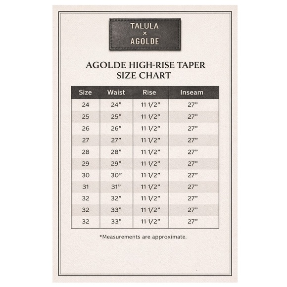 RARE AGOLDE X TALULA ARITZIA High-Rise Taper 100% Cotton Jeans Black Wash Sz 27 - Picture 10 of 16